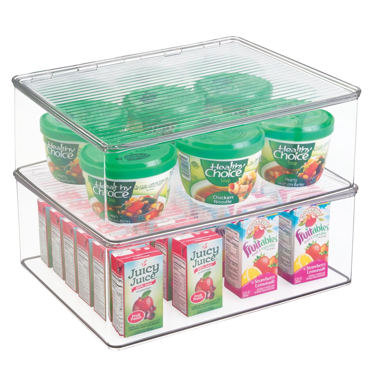 mDesign Stackable Plastic Kitchen Food Storage Bin Box